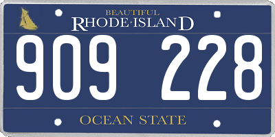 RI license plate 909228