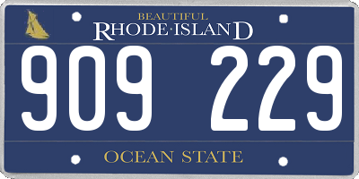 RI license plate 909229