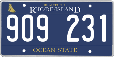 RI license plate 909231