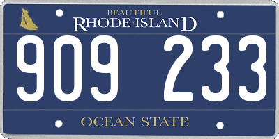 RI license plate 909233