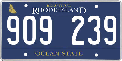 RI license plate 909239