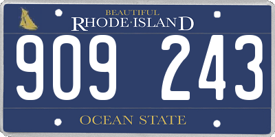 RI license plate 909243