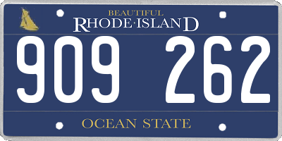 RI license plate 909262