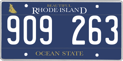RI license plate 909263