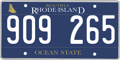 RI license plate 909265
