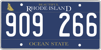 RI license plate 909266