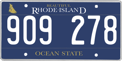 RI license plate 909278