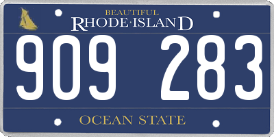 RI license plate 909283