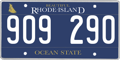 RI license plate 909290