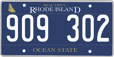 RI license plate 909302
