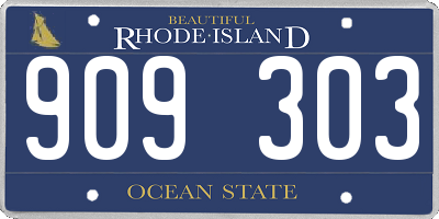 RI license plate 909303
