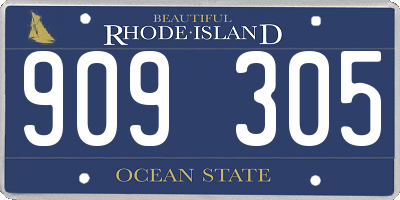 RI license plate 909305