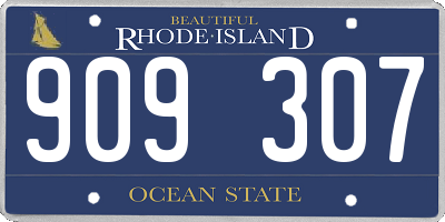 RI license plate 909307