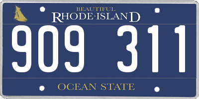 RI license plate 909311
