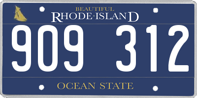 RI license plate 909312