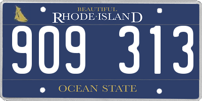 RI license plate 909313