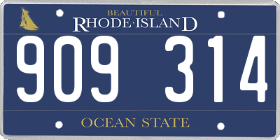 RI license plate 909314