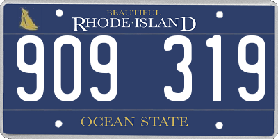 RI license plate 909319