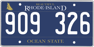RI license plate 909326