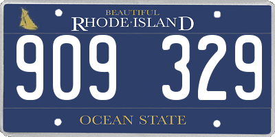 RI license plate 909329