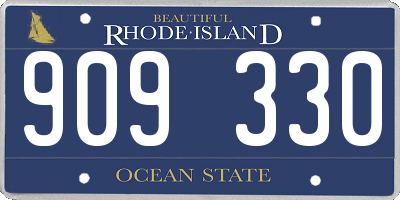 RI license plate 909330