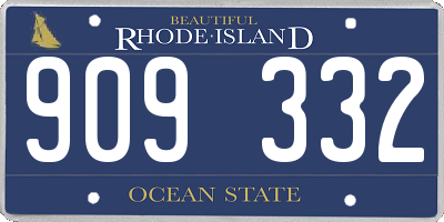 RI license plate 909332