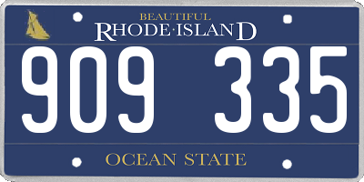 RI license plate 909335