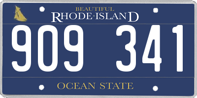 RI license plate 909341
