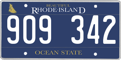 RI license plate 909342
