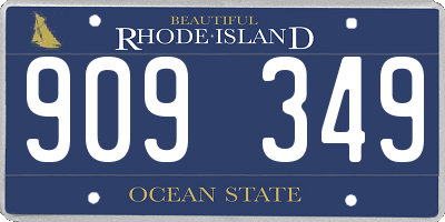 RI license plate 909349
