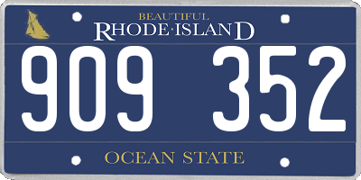 RI license plate 909352