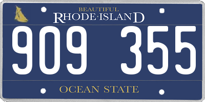 RI license plate 909355