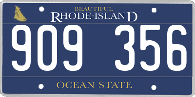 RI license plate 909356