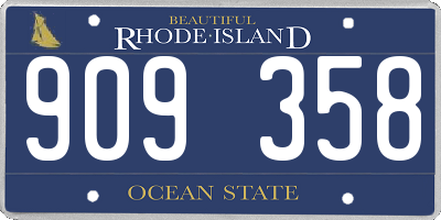 RI license plate 909358
