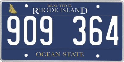 RI license plate 909364