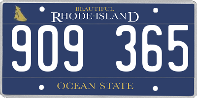RI license plate 909365