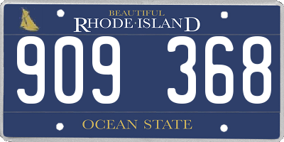 RI license plate 909368