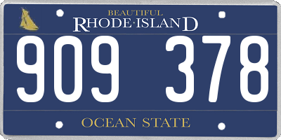 RI license plate 909378
