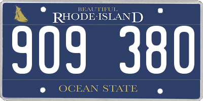 RI license plate 909380