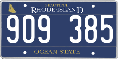 RI license plate 909385
