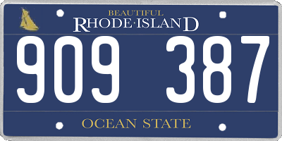 RI license plate 909387