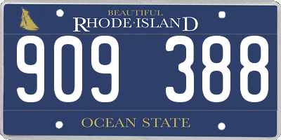 RI license plate 909388