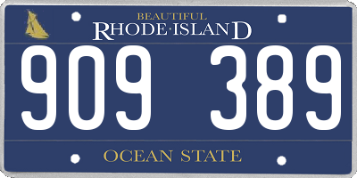 RI license plate 909389