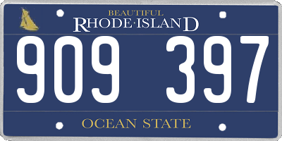 RI license plate 909397