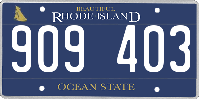 RI license plate 909403