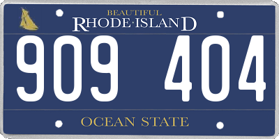 RI license plate 909404