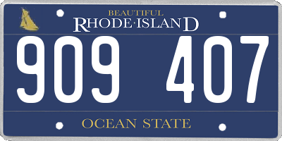 RI license plate 909407