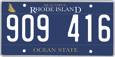 RI license plate 909416