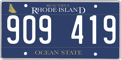 RI license plate 909419