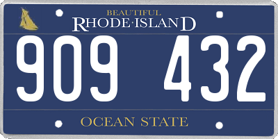 RI license plate 909432